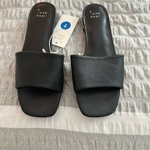 A New Day Women's Black Slide Sandals